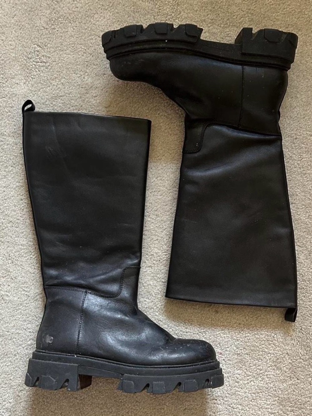 Steve Madden Black Tall Chunky Platform Combat Boot - Picture 2 of 2